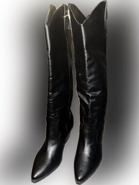 BAMBOO Black Over-the-Knee Pointed Toe Boots